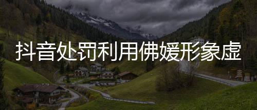 形象虚假抖音账号处罚个佛媛利用营销